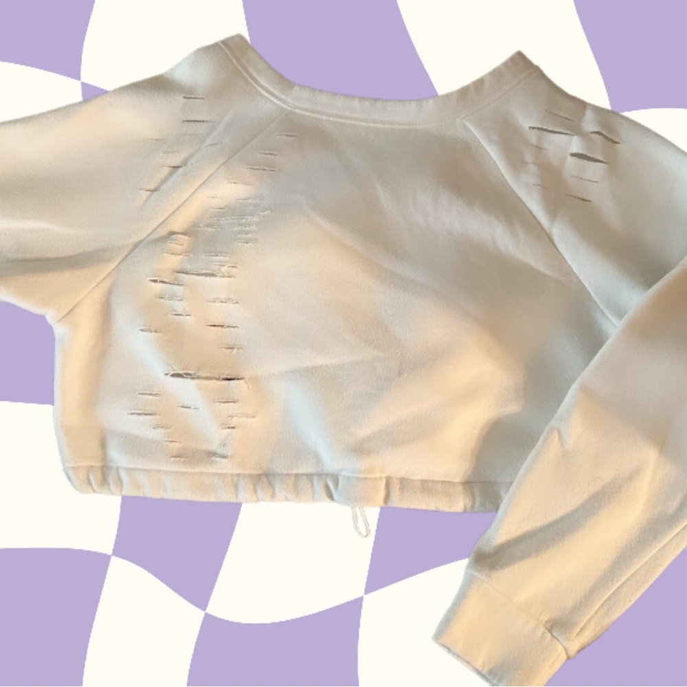 White Cropped Sweatshirt